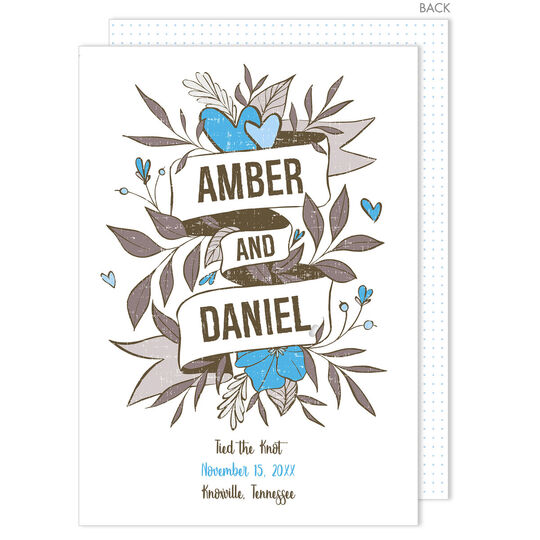 Blue Swag Wedding Announcements